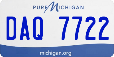 MI license plate DAQ7722