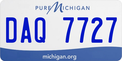 MI license plate DAQ7727