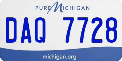 MI license plate DAQ7728