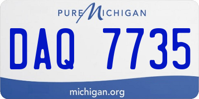MI license plate DAQ7735