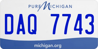 MI license plate DAQ7743
