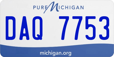 MI license plate DAQ7753