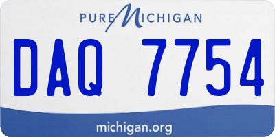 MI license plate DAQ7754