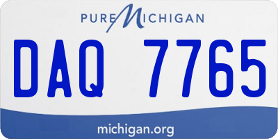 MI license plate DAQ7765