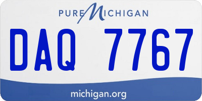 MI license plate DAQ7767