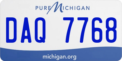 MI license plate DAQ7768