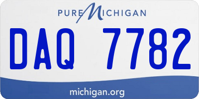 MI license plate DAQ7782