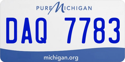 MI license plate DAQ7783