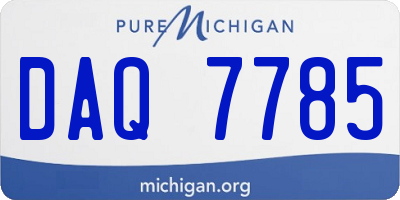 MI license plate DAQ7785