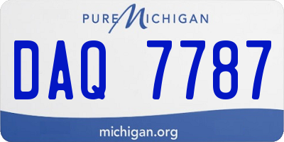 MI license plate DAQ7787