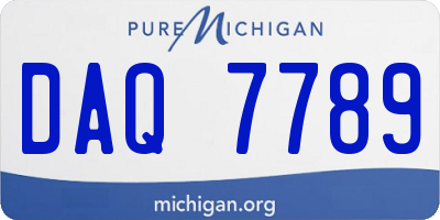 MI license plate DAQ7789