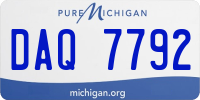 MI license plate DAQ7792