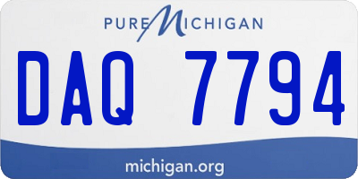 MI license plate DAQ7794