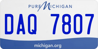 MI license plate DAQ7807