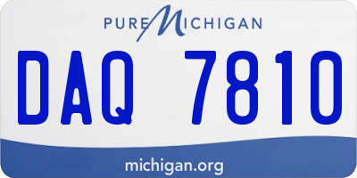 MI license plate DAQ7810