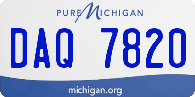 MI license plate DAQ7820