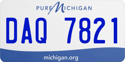 MI license plate DAQ7821