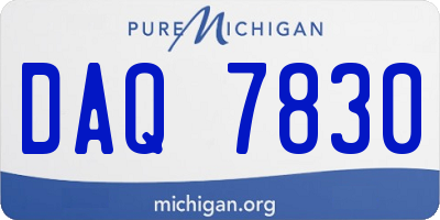 MI license plate DAQ7830