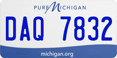 MI license plate DAQ7832