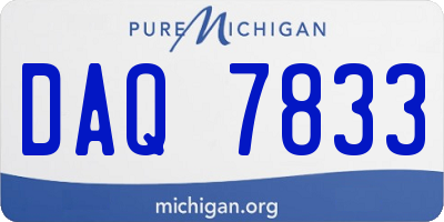MI license plate DAQ7833