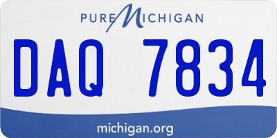 MI license plate DAQ7834
