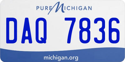 MI license plate DAQ7836