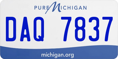 MI license plate DAQ7837