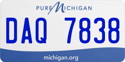 MI license plate DAQ7838
