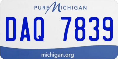 MI license plate DAQ7839