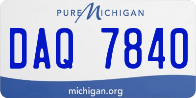 MI license plate DAQ7840