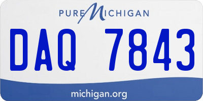 MI license plate DAQ7843