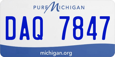 MI license plate DAQ7847