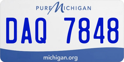 MI license plate DAQ7848