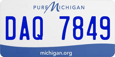 MI license plate DAQ7849
