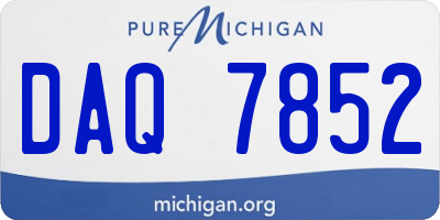 MI license plate DAQ7852