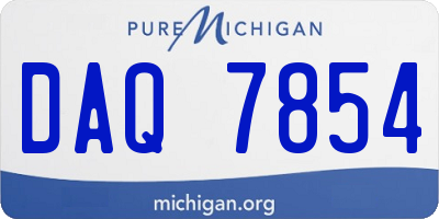 MI license plate DAQ7854