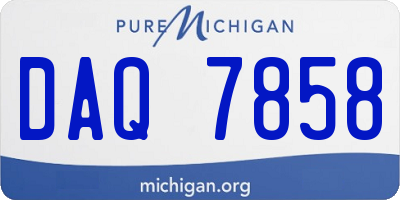 MI license plate DAQ7858