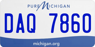 MI license plate DAQ7860