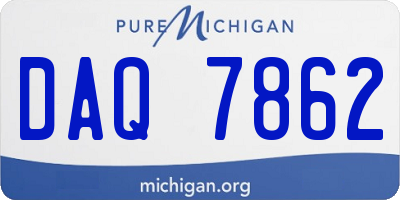 MI license plate DAQ7862