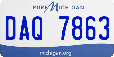 MI license plate DAQ7863