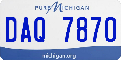 MI license plate DAQ7870