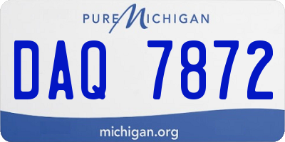 MI license plate DAQ7872