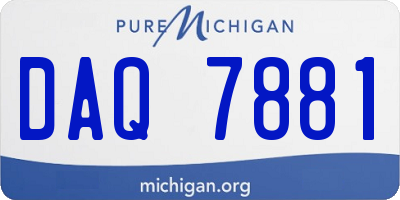 MI license plate DAQ7881