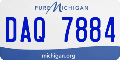 MI license plate DAQ7884