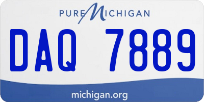 MI license plate DAQ7889