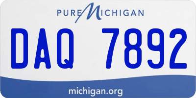 MI license plate DAQ7892