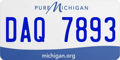 MI license plate DAQ7893