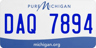 MI license plate DAQ7894