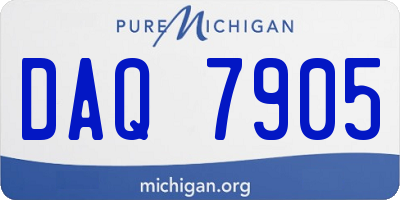 MI license plate DAQ7905