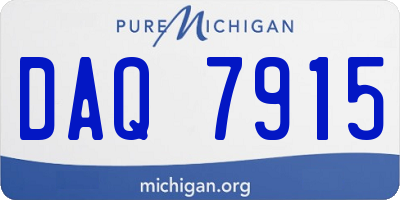 MI license plate DAQ7915